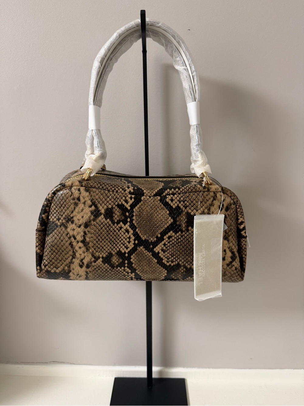 Michael Kors Snake-Print Shoulder Bag with Gold Accents - Picture 2 of 3